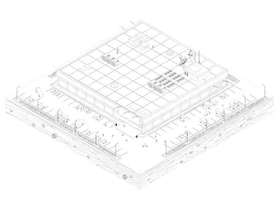 Cartoon Lowpoly Supermarket Low-poly 3D model