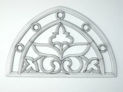 Vintage Arch Transom Mirror 3D model