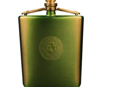 Celtic Shamrock Hip Flask Low-poly 3D model