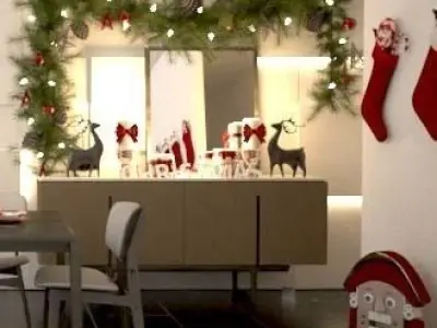  christmas dining room 3D print model