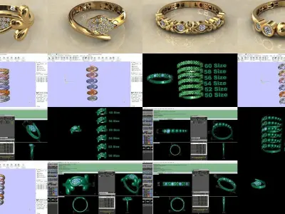 Women Wedding Engagement Ring 20 Pieces 3D Model Pack