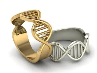 DNA ADN Gold Ring 3D print model