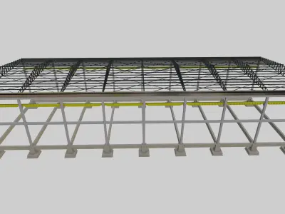 Steel Structure - Warehouse - Type-1 3D model