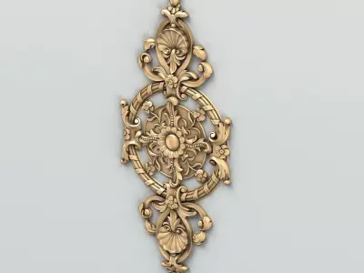 Carved decor central 008 3D model
