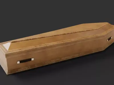 Coffin wooden 3D model