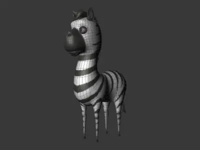 Zebra cartoon 3D model