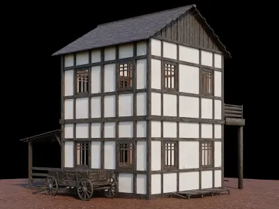 Medieval Village Asset 20- 4K Textures Game Ready Low-poly 3D model