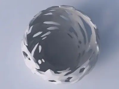 Bowl spheric twisted with faceted cuts and bulges  3D print model