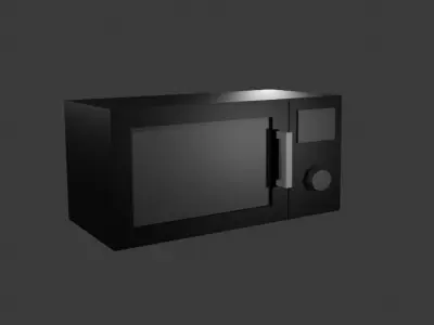 GameReady Microwave 3D Model  Low Poly  Blender  FBX Low-poly 3D model