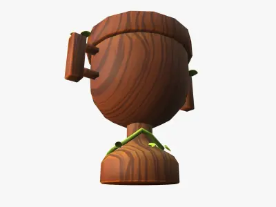 Cartoon Wooden Trophy Low-poly 3D model