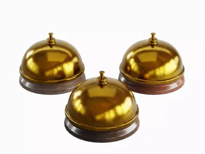 Classic Reception Bell Set Low-poly 3D model