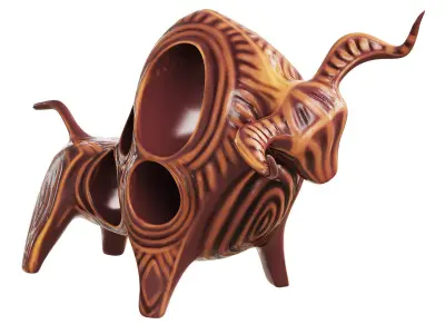 Decorative figurine of a bull 3D model