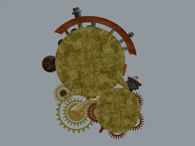 Gears Wall Clock 3D model
