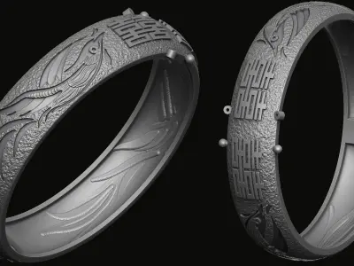Phoenix bangle 3D print model