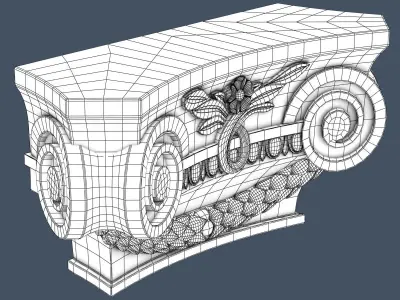 Pilaster Capital 3D model shop