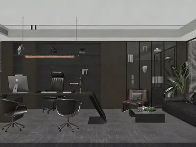 Modern Light Luxury Office 3D model