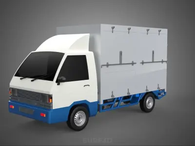 MAIL POST POSTAL SERVIC DELIVERY BOX CUBE TRUCK VAN CAR VEHICLE 3D model