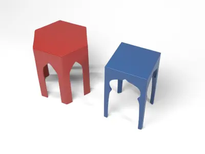 Modern Arabic tables Low-poly 3D model