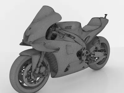 Yamaha YZF-M1 Racing MOTOGP 2020 3D Model  Low-poly 3D model