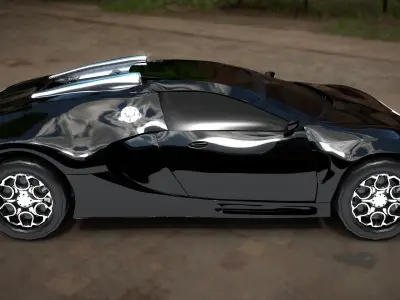 Bugatti Veyron Low-poly 3D model