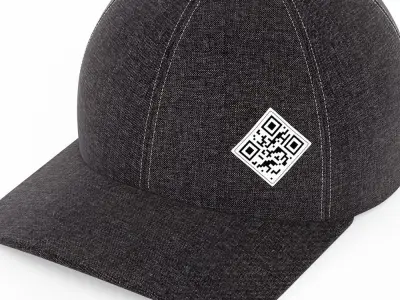 Baseball cap with qr code 3D model