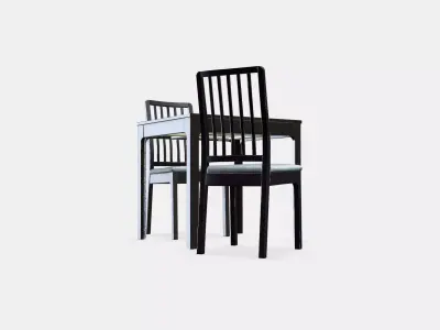 EKEDALEN - EKEDALEN table and 2 chairs Low-poly 3D model