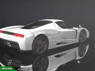 lowpoly Ferrari Enzo Super Racing Car 3D Model Low-poly 3D model