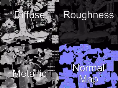 Futuristic Robotic Hand Model Pack Low-poly 3D model