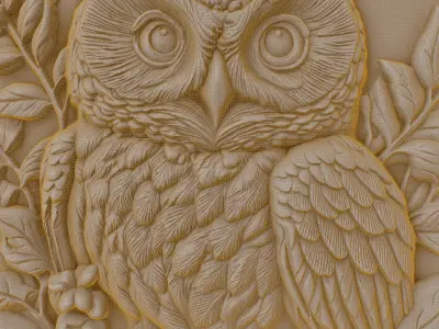 Owl Relief for CNC and 3D Printing 3D print model