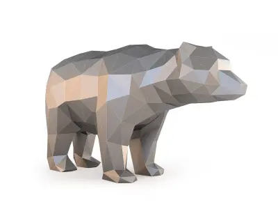 Low Poly Bear polygonal Low-poly 3D model