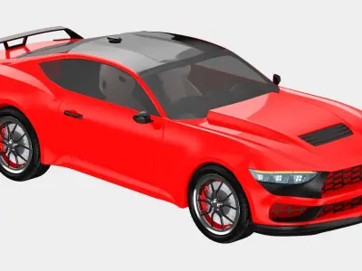 Generic Sport Car red 3D model