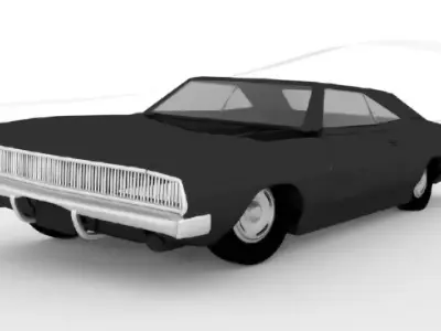 Dodge Charger 1968 Low-poly 3D model