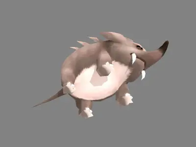 Cartoon Shrew-Hedgehog Low-poly 3D model