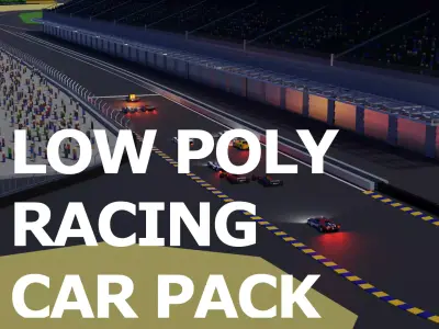 Low Poly Racing Car Pack Low-poly 3D model