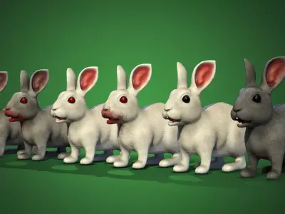 Bunny Rigged Animated Game-ready Low-poly 3D model