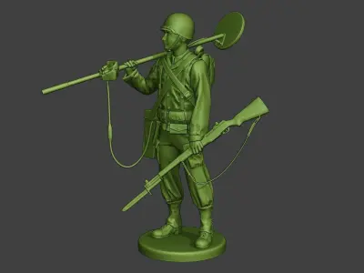 American engineer soldier ww2 Stand2 A9 3D print model