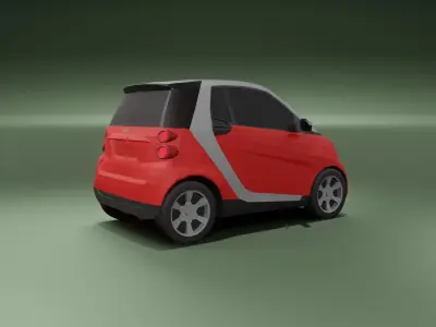 Smart ForTwo low poly 3D model Low-poly 3D model