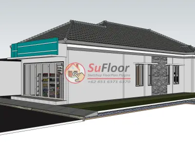 House 9x22m code 488- Sketchup 3D model 3D model 3D model