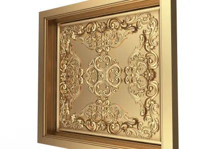 Carved Ceiling Tile 02 Low-poly 3D model