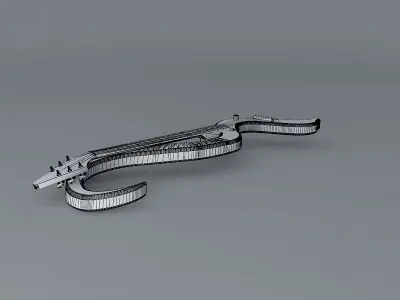 A snake shaped guitar Free 3D model