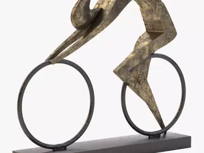 Cyclist Bronze Sculpture 3D model