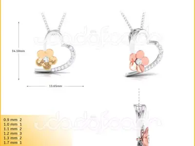 light weight yellow gold  diamond pendent -DOC-P8110 3D print model