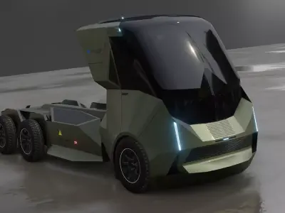 A Truck model 8 concept Low-poly 3D model