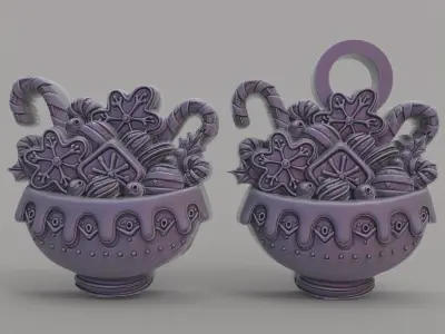 candy pot treedecor  3D print model