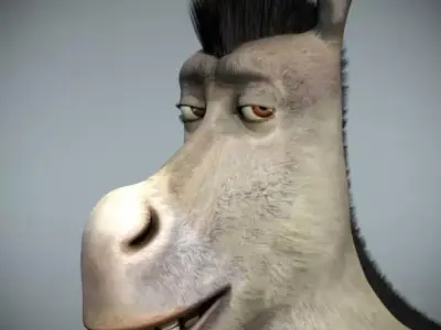 Donkey cartoon 3D model