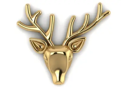 Deer brooch 3D print model