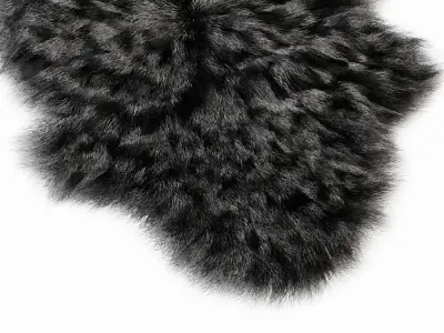 Bedside Sheepskin Rug Fur 02 3D model