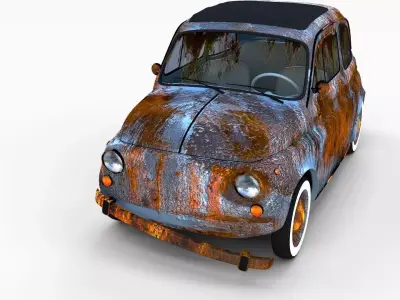 Weathered Fiat 500 Nuova rev 3D model