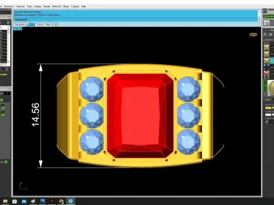 Luxury Emerald Cut Gemstone Men Ring with Diamond Accents 3464 3D print model