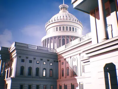 United States Capitol low poly Low-poly 3D model